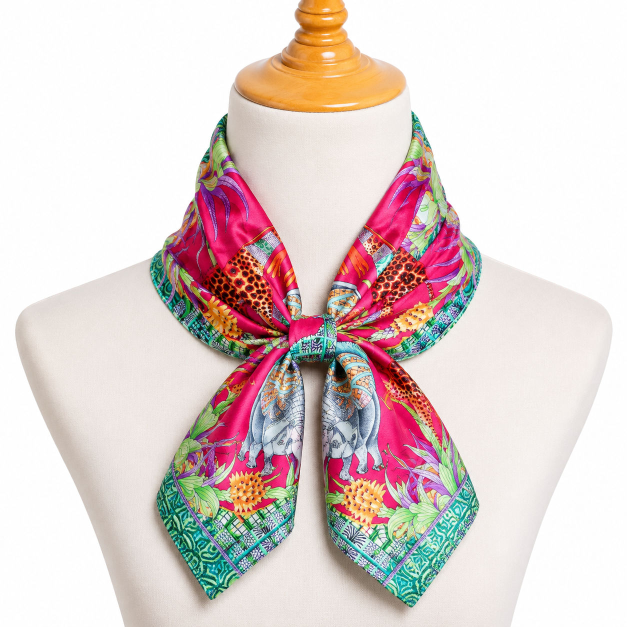 African Safari Digital Print Silk Foulard